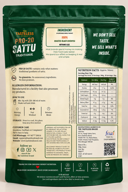 PRO-20 TRADITIONAL SATTU | 20% PROTEIN AND HIGH FIBRE