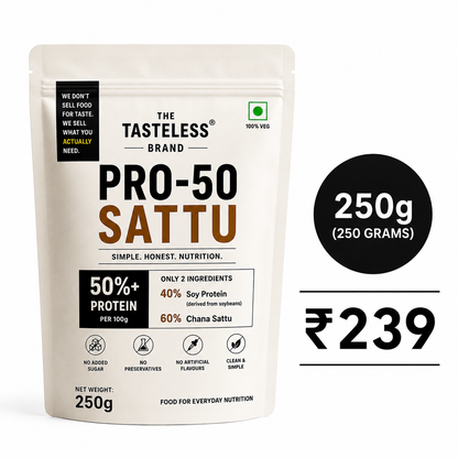 PRO-50 Sattu high protein roasted chana sattu by The Tasteless Brand
