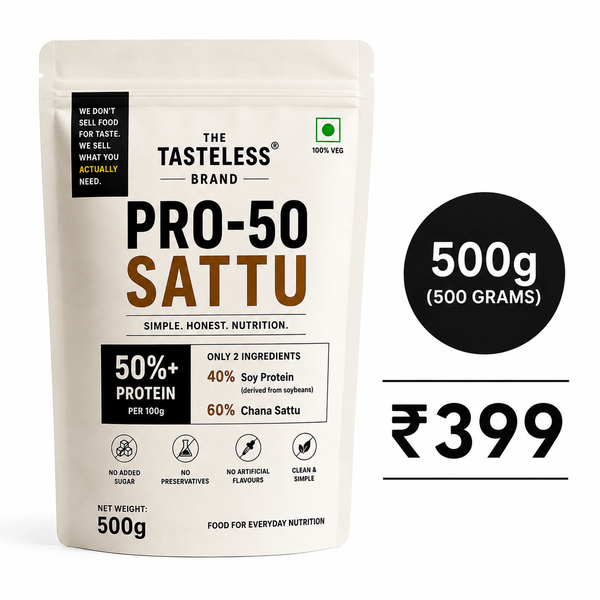 PRO-50 Sattu high protein roasted chana sattu by The Tasteless Brand